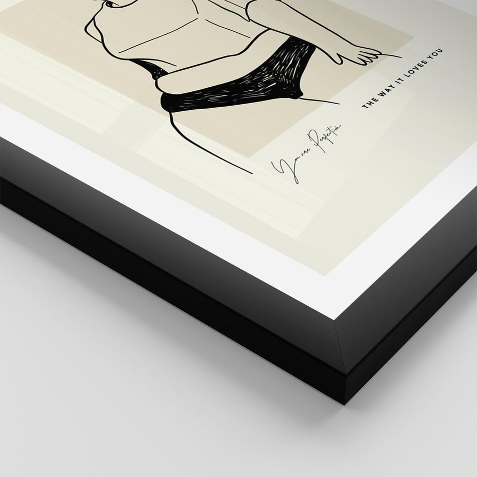 Plakat w ramie 40x50 - Elegancja Kobiecej Formy - nowoczesna sztuka kobieca, plakat - rama czarna
