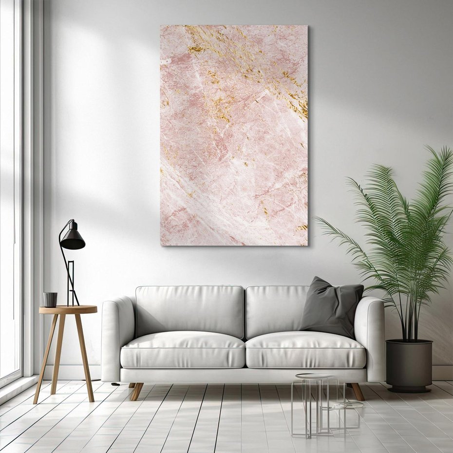 Obraz na płótnie 70x100 - Wyjątkowa Stylizacja - marmur, złoto