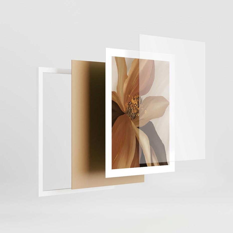 Plakat w ramie 30x40 - Wyraz Luksusu - sztuka, nowoczesna - rama biała