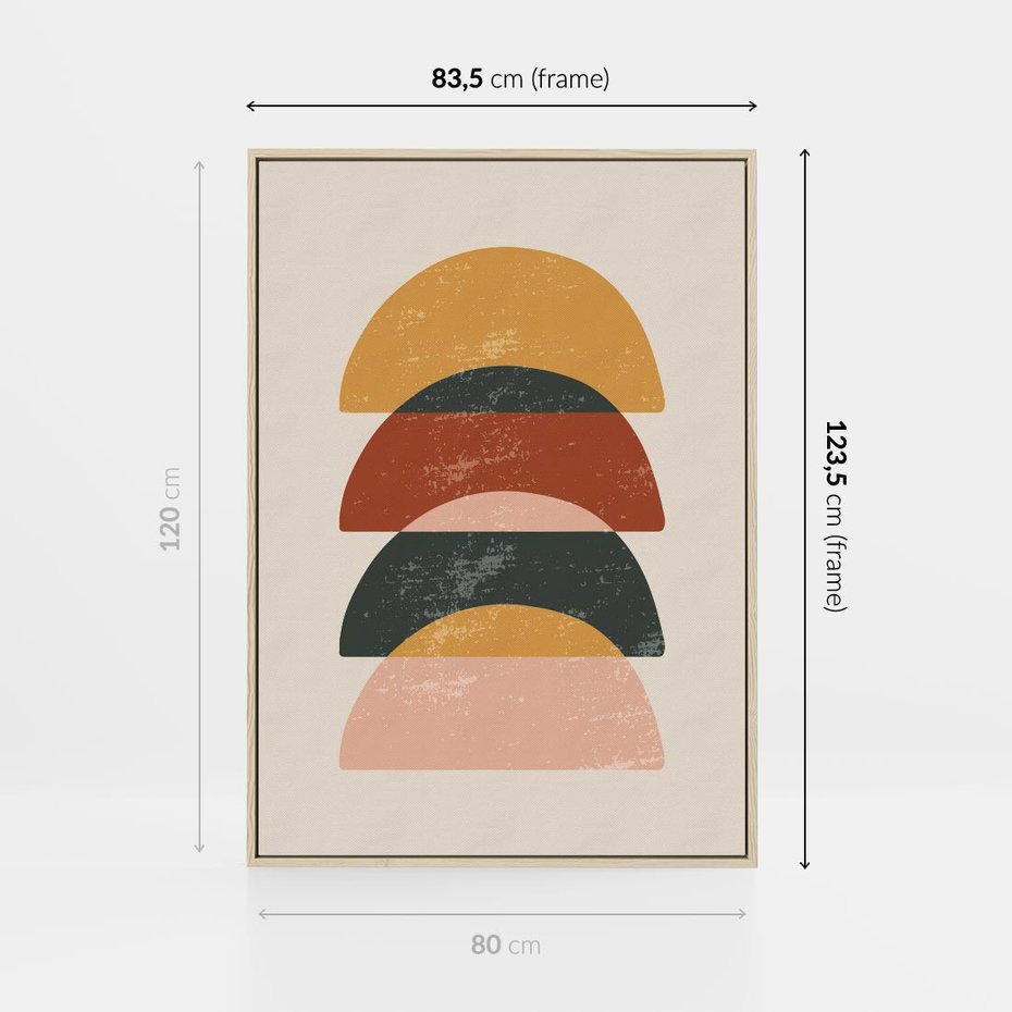 Obraz w ramie 80x120 - Energetyczne Wzory - nowoczesny plakat, abstrakcyjne kształty - rama drewno