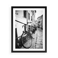 Plakat w ramie 50x70 - Rower w Kontraście - rower, czarno - rama czarna
