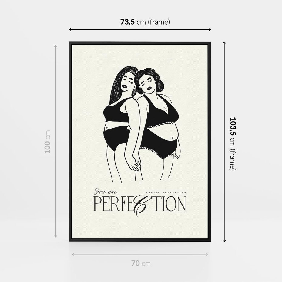 Obraz w ramie 70x100 - Siła i Wspólnota - nowoczesna sztuka kobieca, plakat - rama czarna