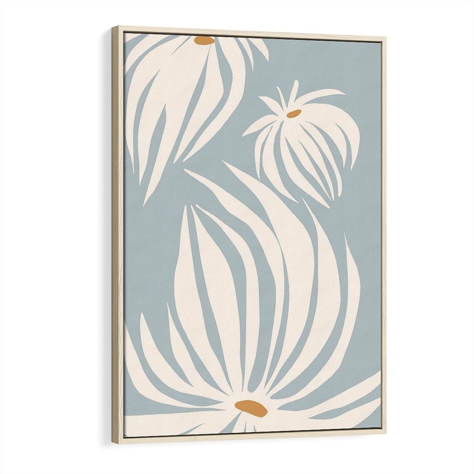 Obraz w ramie 70x100 - Kwiatowe Kształty - kwiaty, nowoczesne i minimalistyczne - rama drewno