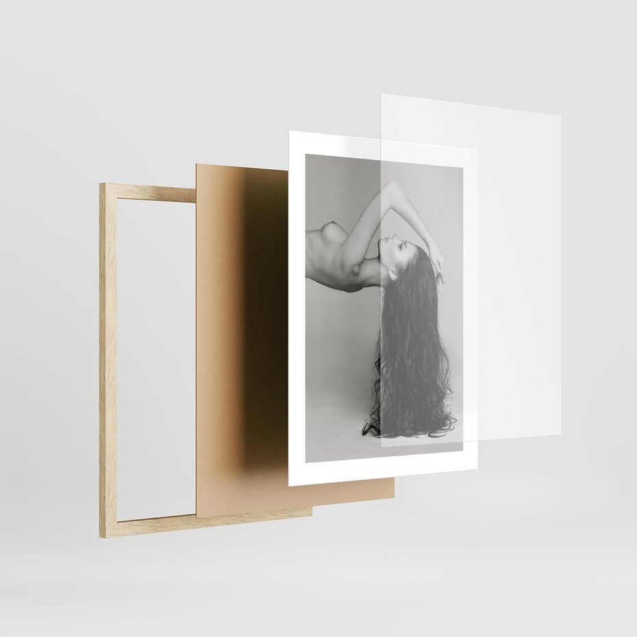 Plakat w ramie 30x40 - Piękno włosów kobiety w ruchu - włosy, piękno - rama drewno