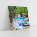 Obraz na płótnie 50x50 - Siła Rzeki i Urok Wodospadu - rzeka, wodospad