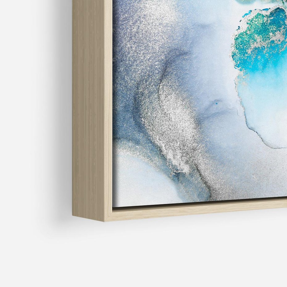 Obraz w ramie 80x80 - Marmur złotą akwarelą - marmur, akwarela - rama drewno