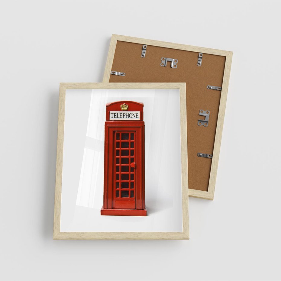 Plakat w ramie 40x50 - Ikona Londynu - Londyn, budka - rama drewno