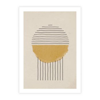 Plakat bez ramy 21x30 - Podróżne Kreski - akwarelowa plama, geometryczne szkicowane kształty