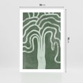 Plakat bez ramy 50x70 - Inspirujące Zawiłości Zieleni - abstrakcyjny kształt, zielony plakat