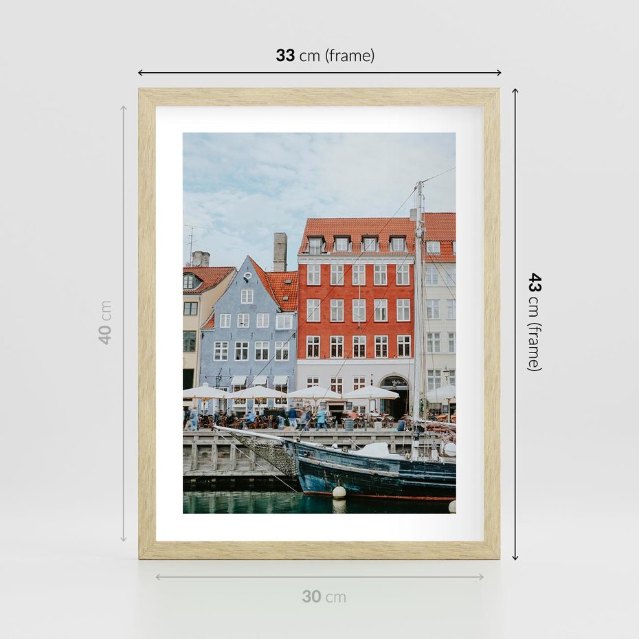 Plakat w ramie 30x40 - Miejska Dynamika - Dania, Kopehaga - rama drewno