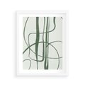 Plakat w ramie 40x50 - Zielony Spokój - zielona abstrakcja, spokojny plakat - rama biała