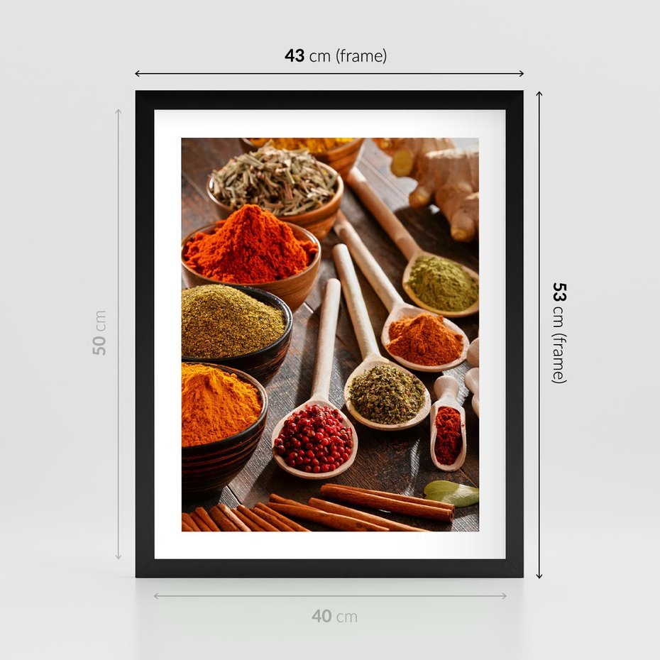 Plakat w ramie 40x50 - Smakowite Aromaty - przyprawy, kuchnia - rama czarna