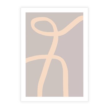 Plakat bez ramy 21x30 - Beżowe Boho Zaplątanie - minimalistyczny obraz, nowoczesny