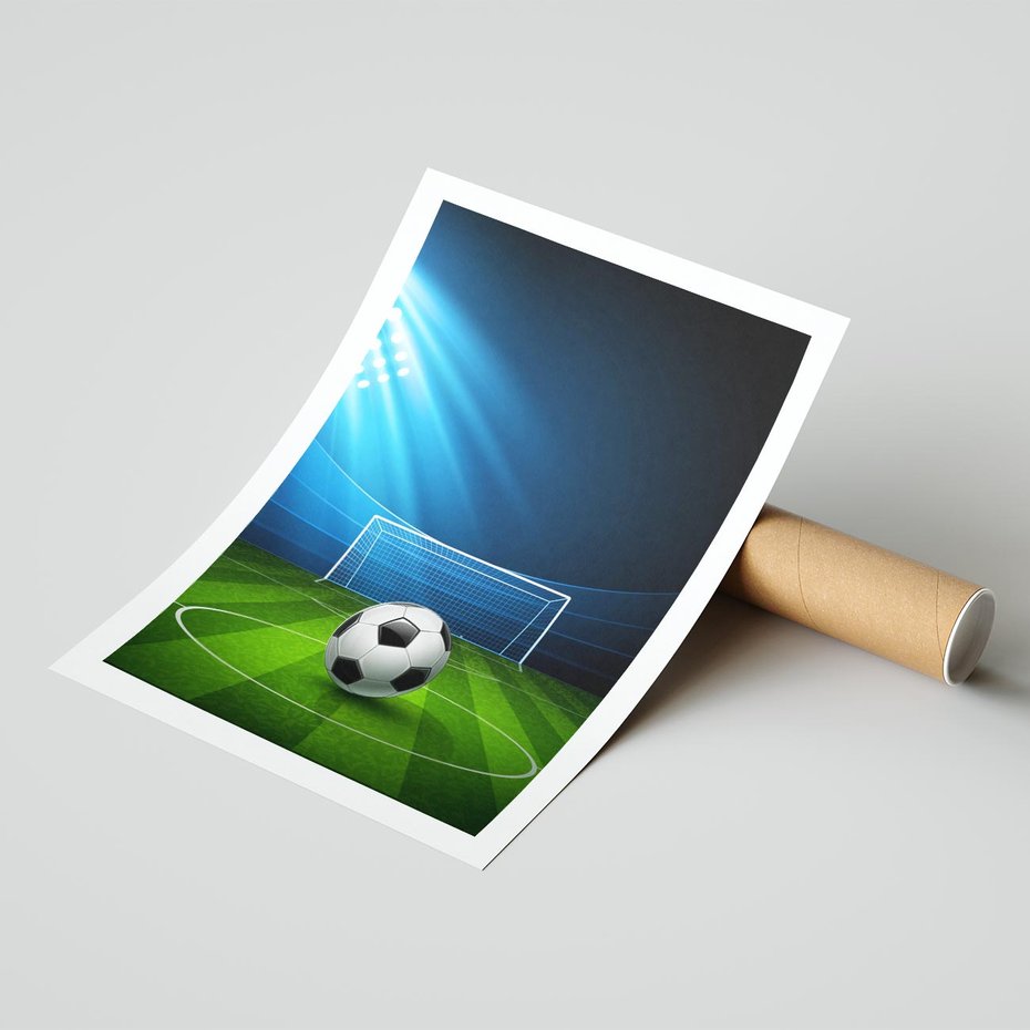 Plakat bez ramy 21x30 - Piłkarska ekscytacja w momencie gola - piłka, nożna