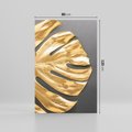 Obraz na płótnie 80x120 - Złoty Liść Monstera - złoty, liść