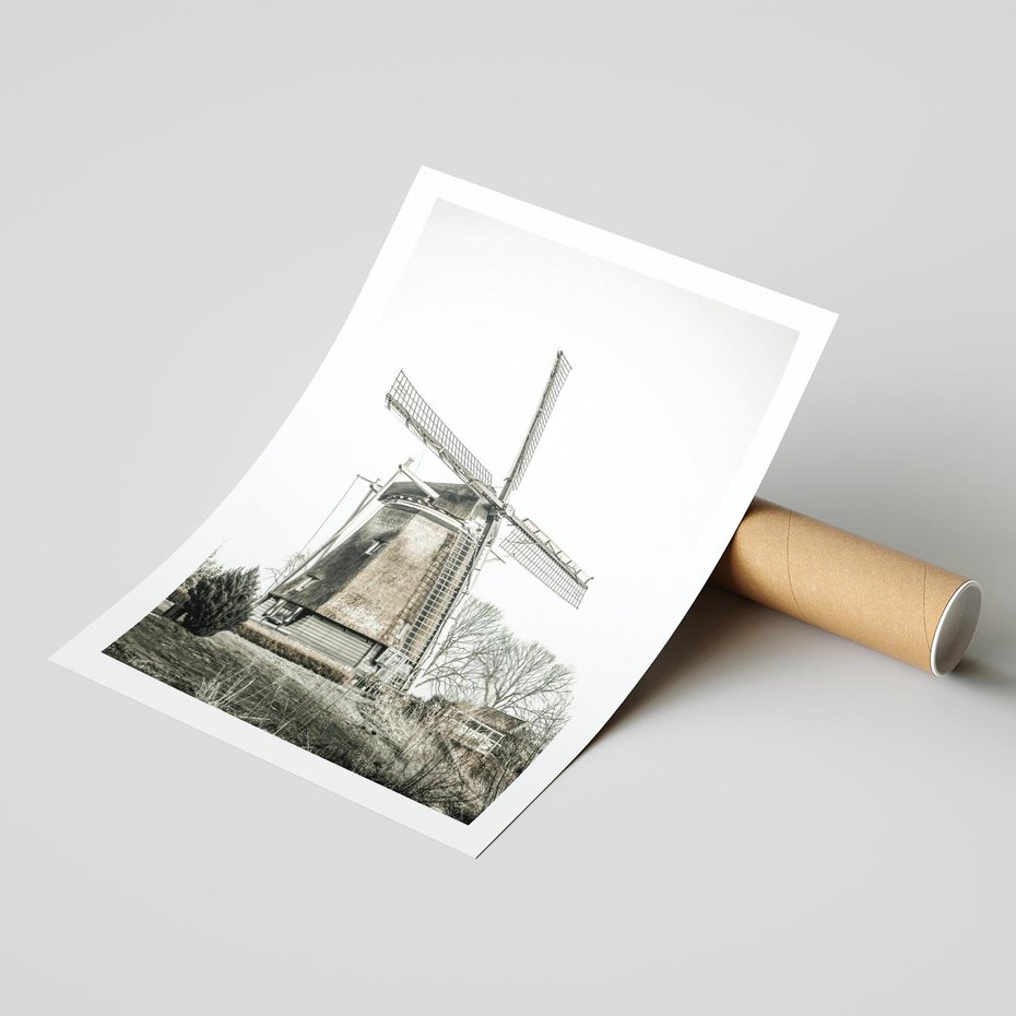Plakat bez ramy 30x40 - Wiejska Idylla z Młynem - wiatrak, młyn