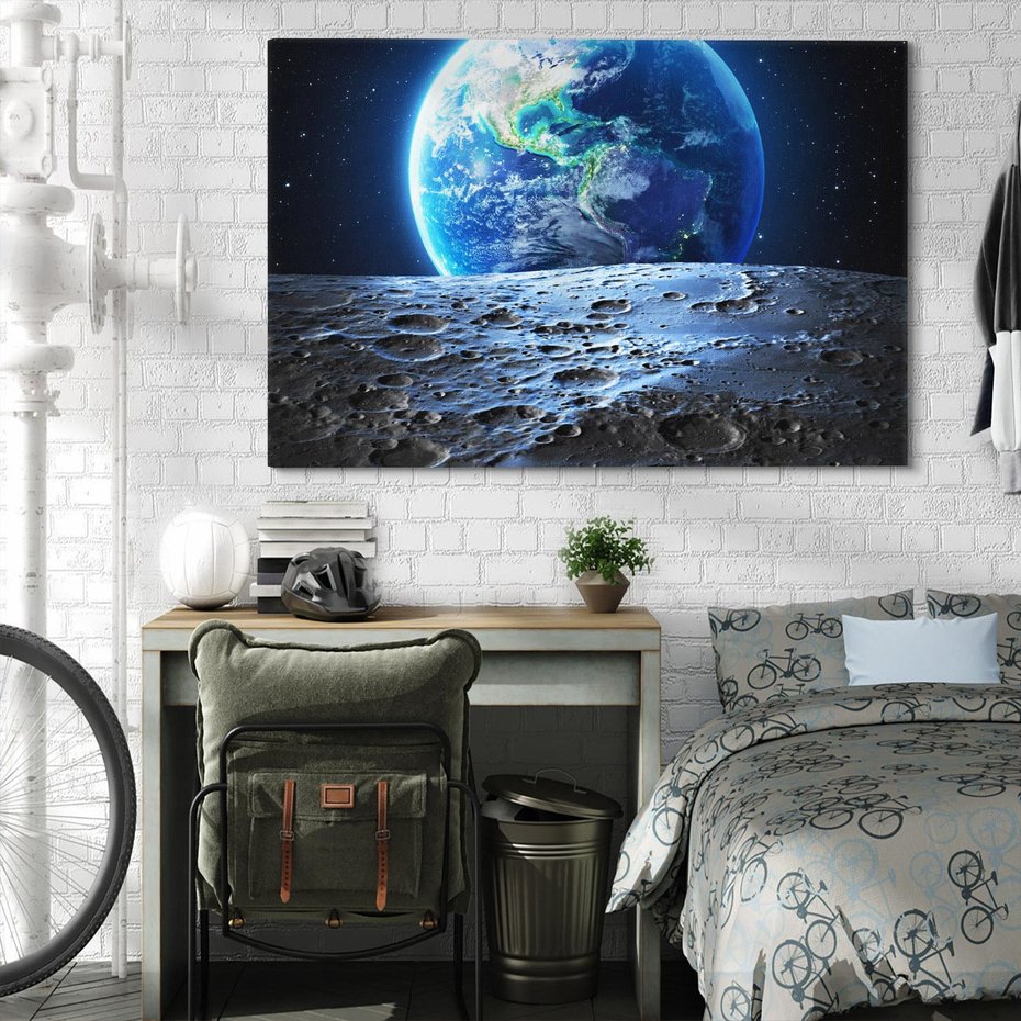 Obraz na płótnie 100x70 - Mistrzowskie spojrzenie na Ziemię - ziemia, kosmos