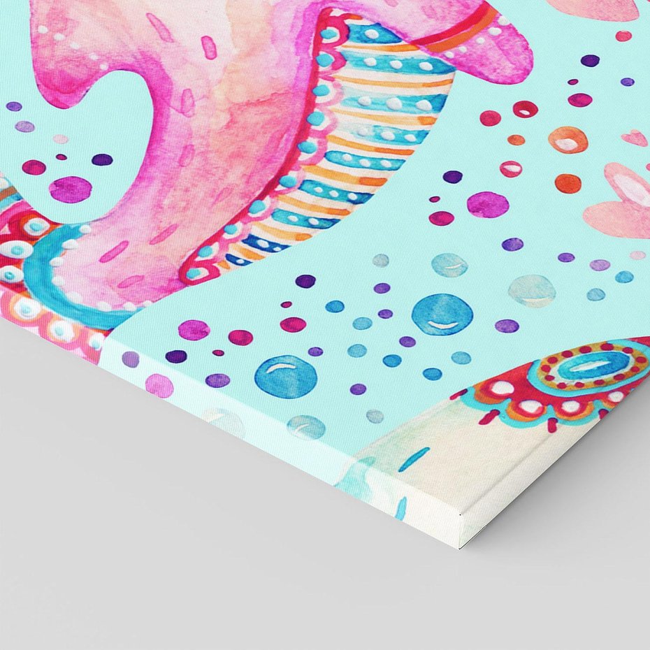 Obraz na płótnie 70x100 - Lekkość W Ruchu - delfin, akwarela