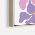 Obraz w ramie 50x50 - Bezgraniczne Wibracje - abstrakcyjne kolorowe kwiaty, minimlizm - rama drewno