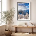 Plakat bez ramy 21x30 - Błękitne Przezycia - Santorini, morze
