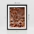 Plakat w ramie 40x50 - Kawiarniana atmosfera kawy - kawa, kawiarnia - rama czarna