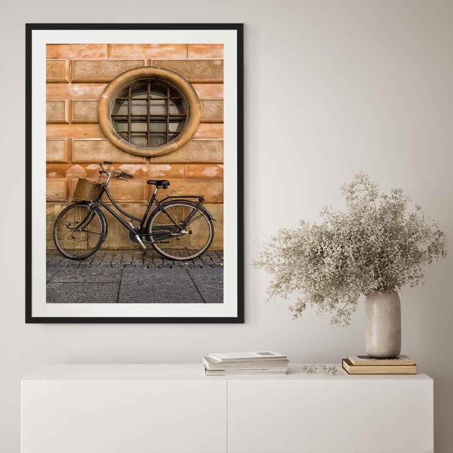 Plakat w ramie 30x40 - Holenderska Ikona - rower, Holandia - rama czarna