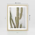 Plakat w ramie 40x50 - Kaktus w Stylu Boho - kaktus, roślina tropikalna - rama drewno