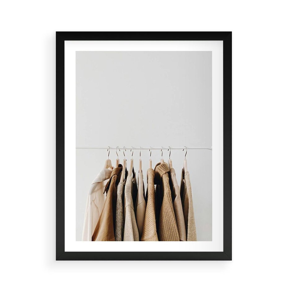 Plakat w ramie 50x70 - Boho Elegancja - boho kobiece zdjęcie, wieszak - rama czarna