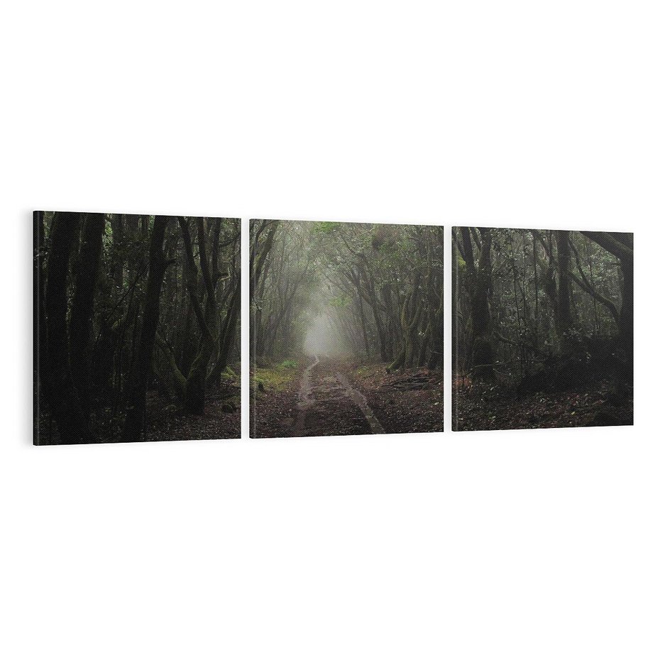 Obraz na płótnie 120x40 - Urok Drogi - las, droga