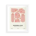 Plakat w ramie 40x50 - Nowoczesna Miłość - nowoczesna grafika, pastelowe kolory - rama biała