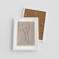 Plakat w ramie 30x40 - Intrygujące Szkice - mnimalistyczny akt kobiecy, beżowa tonacja - rama biała