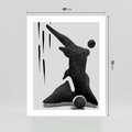 Plakat bez ramy 40x50 - Czarno-Biała Grafika Postaci - nowoczesna grafika, plakat