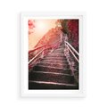 Plakat w ramie 50x70 - Schody prowadzące do nieznanych ścieżek - schody, ścieżka - rama biała
