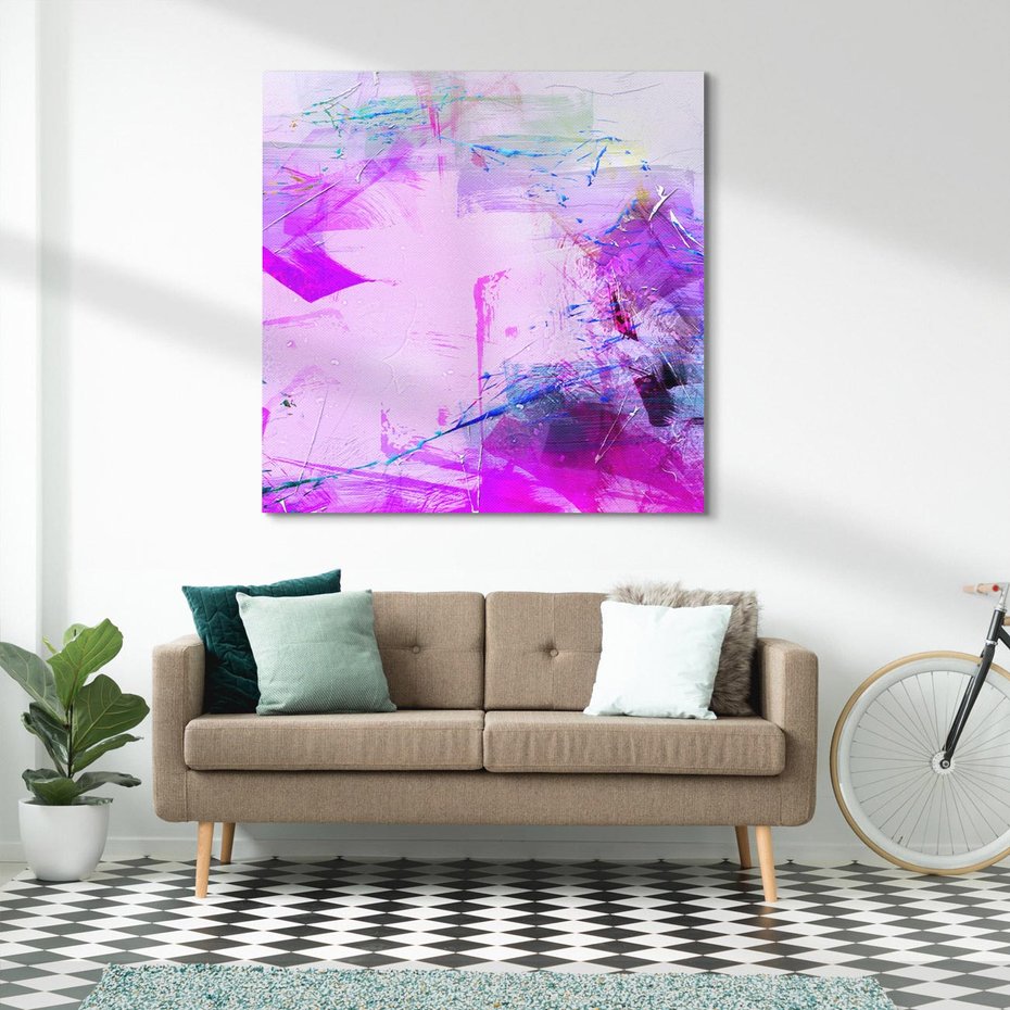 Obraz na płótnie 70x70 - Abstrakcja: wyrafinowany świat form i kolorów - abstrakcja