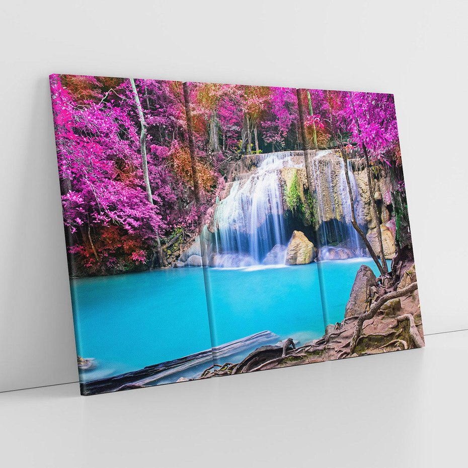 Obraz na płótnie 120x80 - Uroki wodospadu w lesie - Tajlandia, wodospad