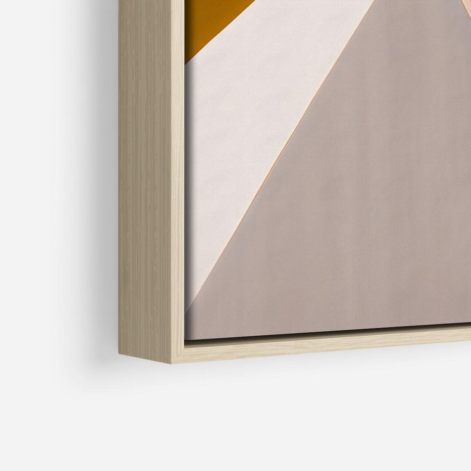 Obraz w ramie 120x80 - Trójkąty Wnętrz - abstrakcja, geometryczne kształty - rama drewno