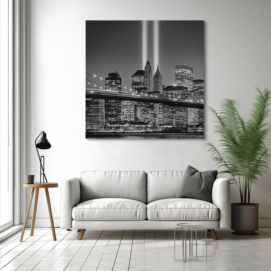 Obraz na płótnie 60x60 - Miasto ożywione nocą - miasto, noc