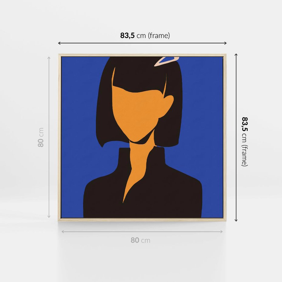 Obraz w ramie 80x80 - Energetyczne Zestawienie - sztuka nowoczesna, plakat - rama drewno