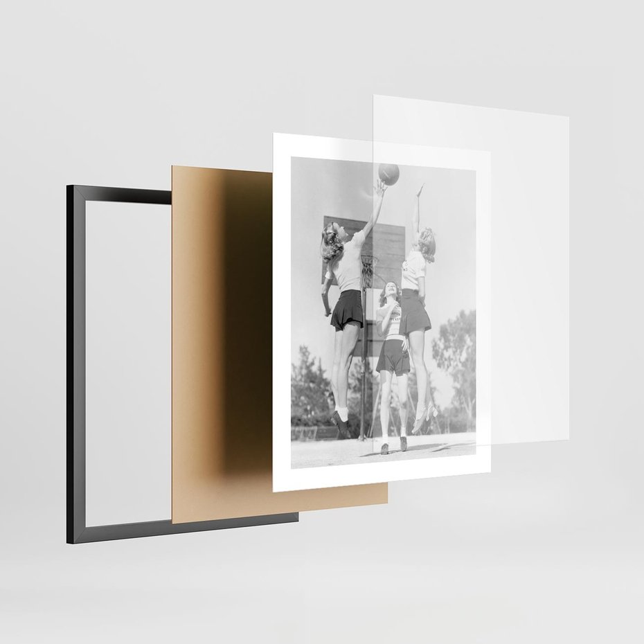 Plakat w ramie 40x50 - Sport to Zdrowie - retro zdjęcie, czarno białe - rama czarna