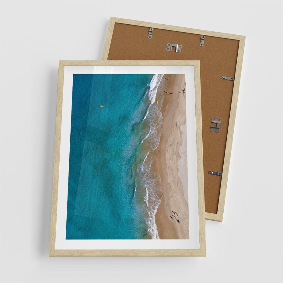 Plakat w ramie 50x70 - Spokój nad morzem - morze, plaża - rama drewno