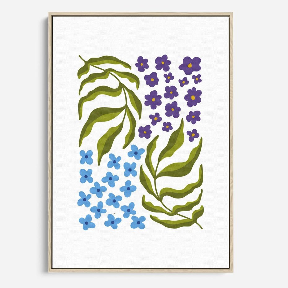 Obraz w ramie 70x100 - Księga Kształtów Bez Granic - kwiaty, sztuka nowoczesna - rama drewno