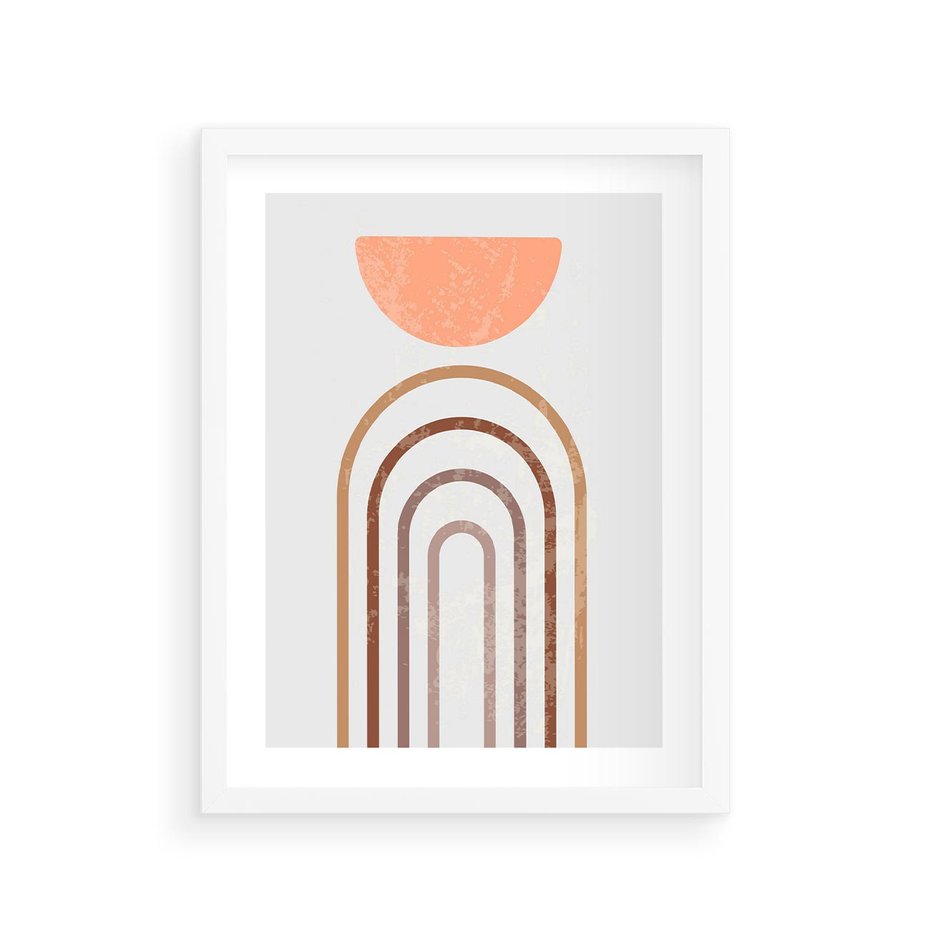 Plakat w ramie 30x40 - Geometryczny Blask Złota - grafika, złoto - rama biała