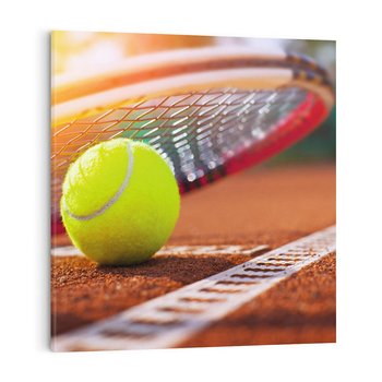 Obraz na płótnie 50x50 - Moc Tenisowej Pasji: Rakieta w Akcji - tenis, rakieta