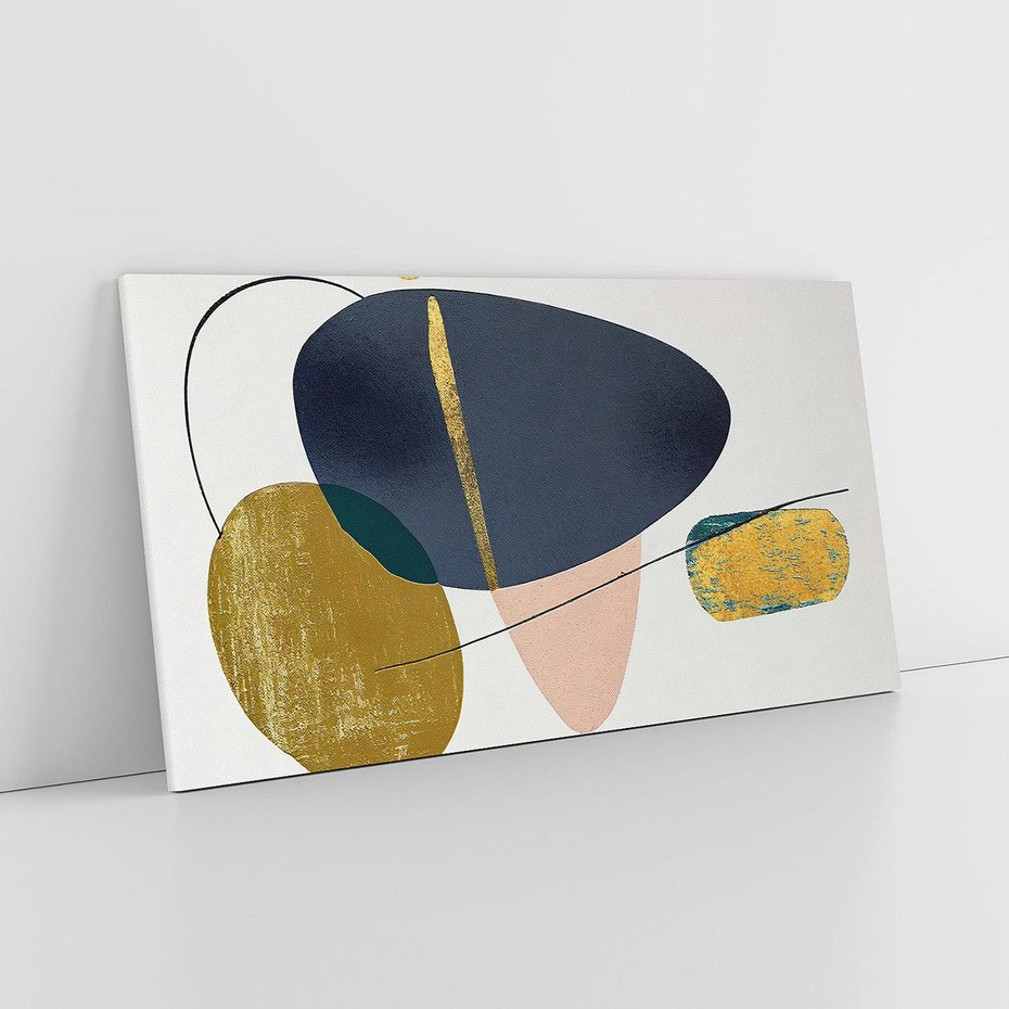 Obraz na płótnie 100x50 - Złoto Granatu - abstrakcyjne plamy koloru, złoto