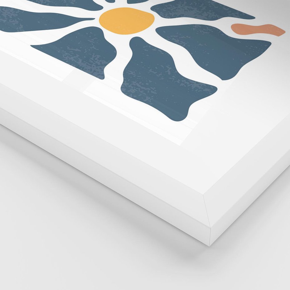 Plakat w ramie 40x50 - Kwiatowy Rezonans - nowoczesna kwiatowa grafika, styl retro - rama biała