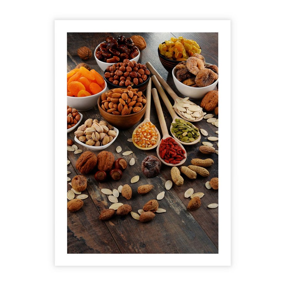 Plakat bez ramy 50x70 - Szlachetne smaki kuchni - nasiona, bakalie