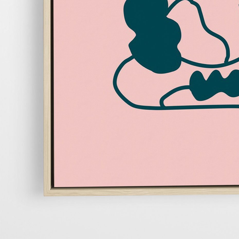 Obraz w ramie 80x120 - Kształty Nieznanego Świata - abstrakcyjne liście, boho styl - rama drewno