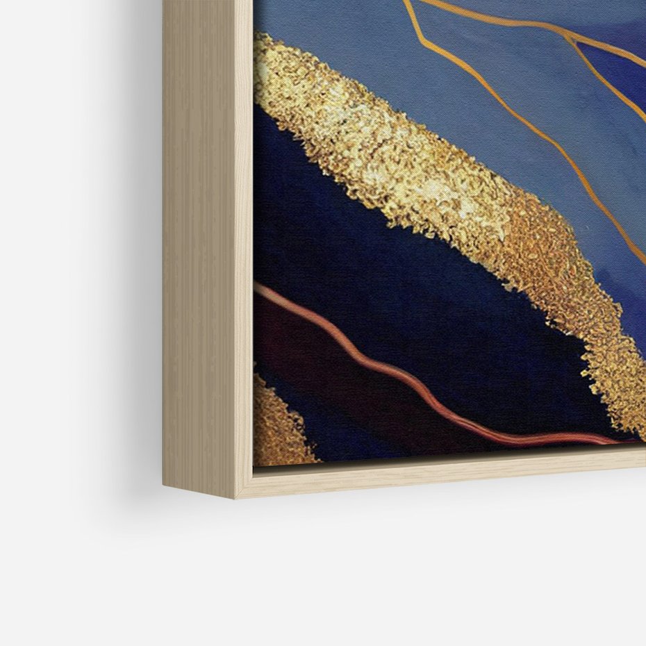 Obraz w ramie 50x70 - Sztorm malarskich emocji - marmur, abstrakcyjna grafika - rama drewno