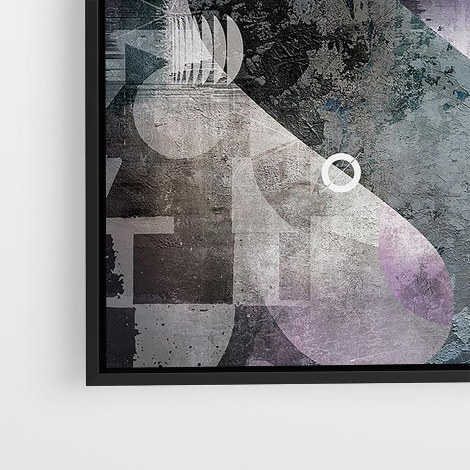 Obraz w ramie 70x50 - Nocne opowieści w barwach - typografia, abstrakcja - rama czarna