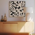 Obraz w ramie 80x80 - Księga Ukrytych Widoków - abstrakcyjne czarno białe formy, minimalizm - rama drewno